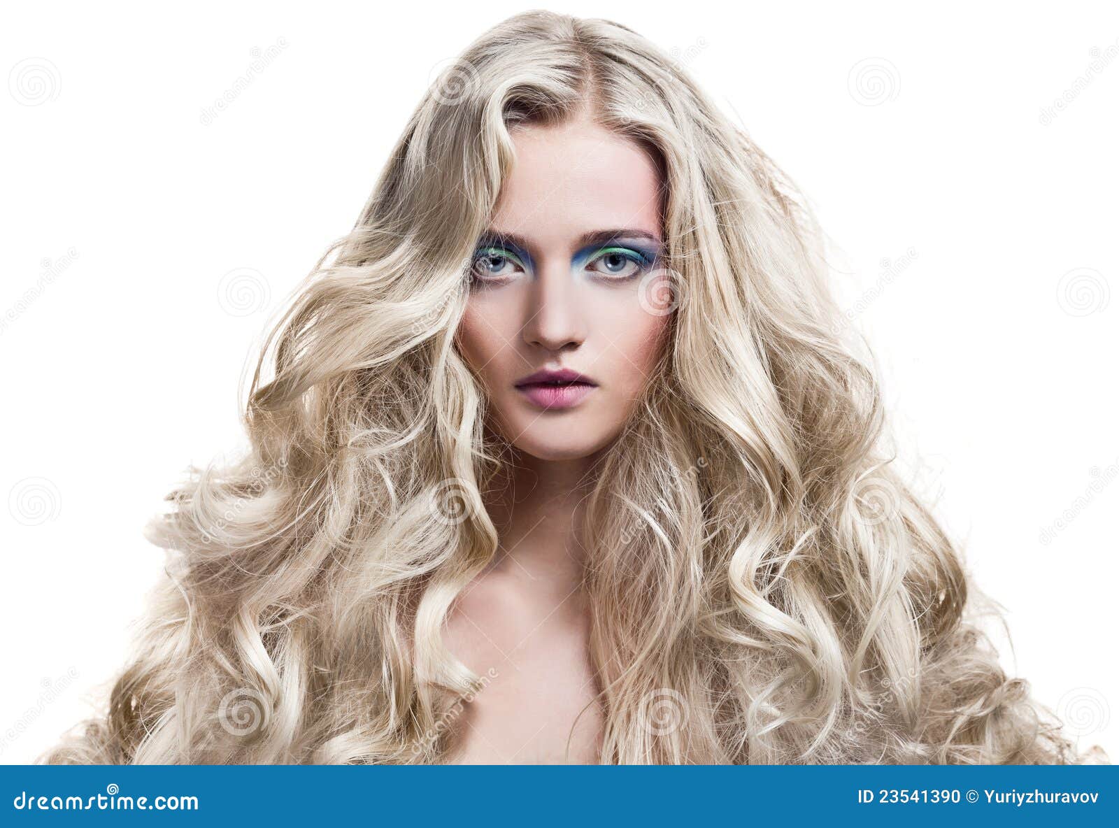 skinny hair blonde Curly long